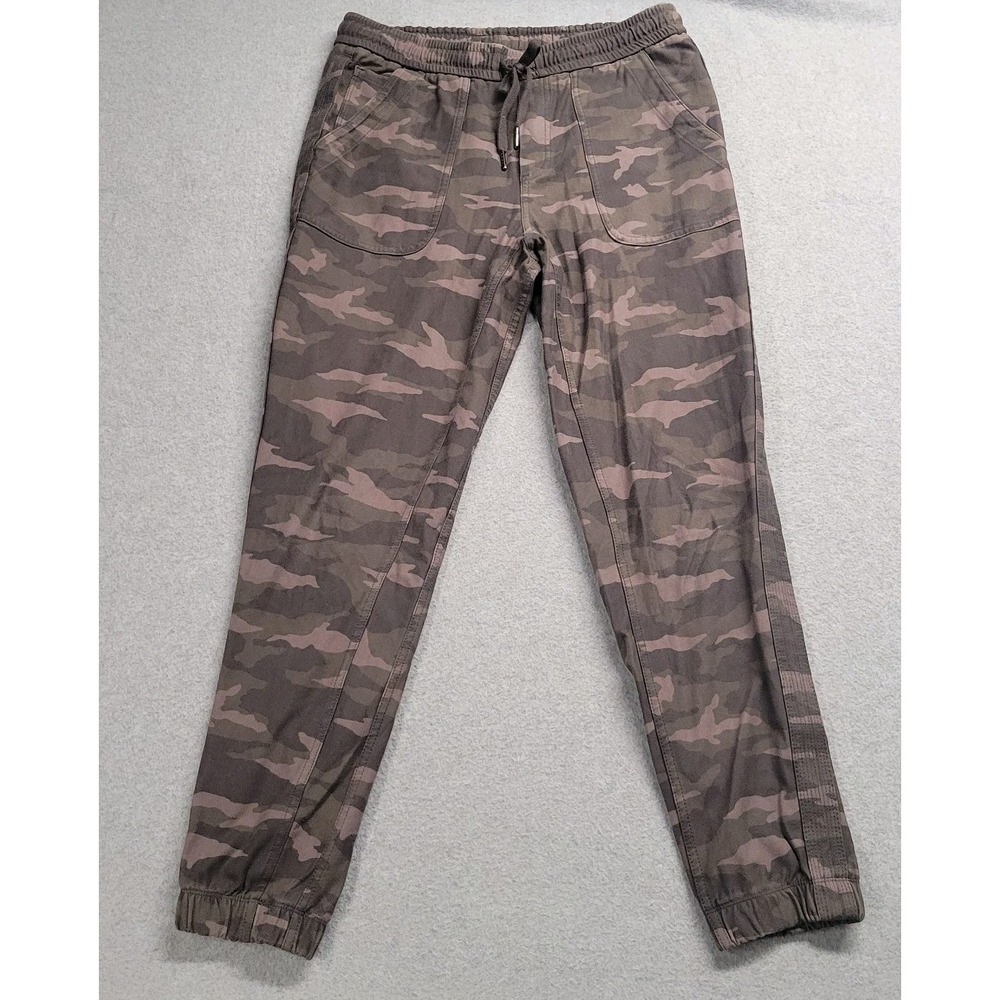 Athleta Farallon Jogger Camo Green Brown Organic Cotton Pants Size 6